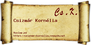 Csizmár Kornélia névjegykártya